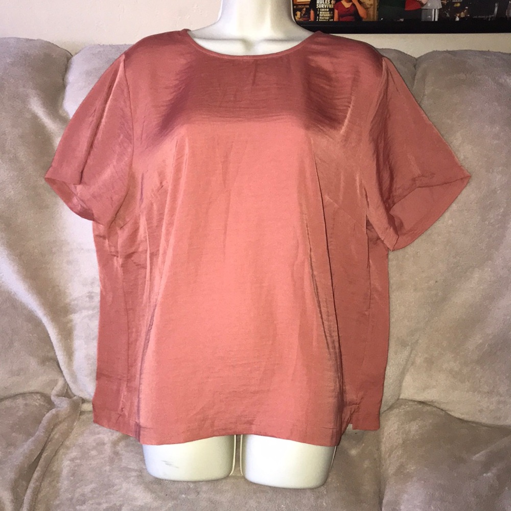 A New Day XXL peach top short sleeved New